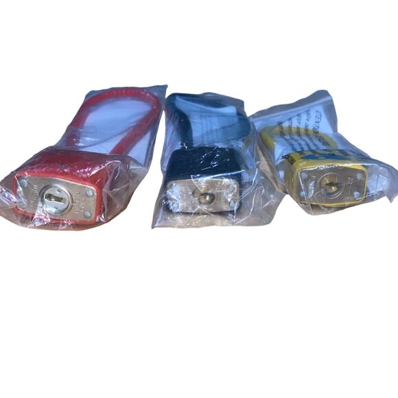 3-Pack Heavy Duty Cable Gun Locks With Keys In Red Yellow & Black - Picture 2 of 3